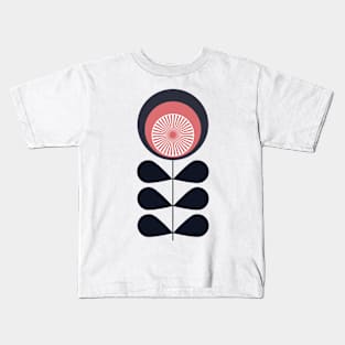 Mid century retro flower Kids T-Shirt